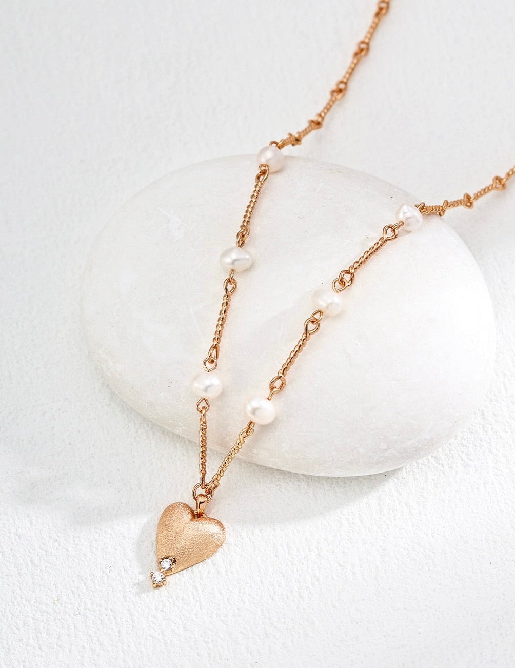 Frosted Heart Necklace