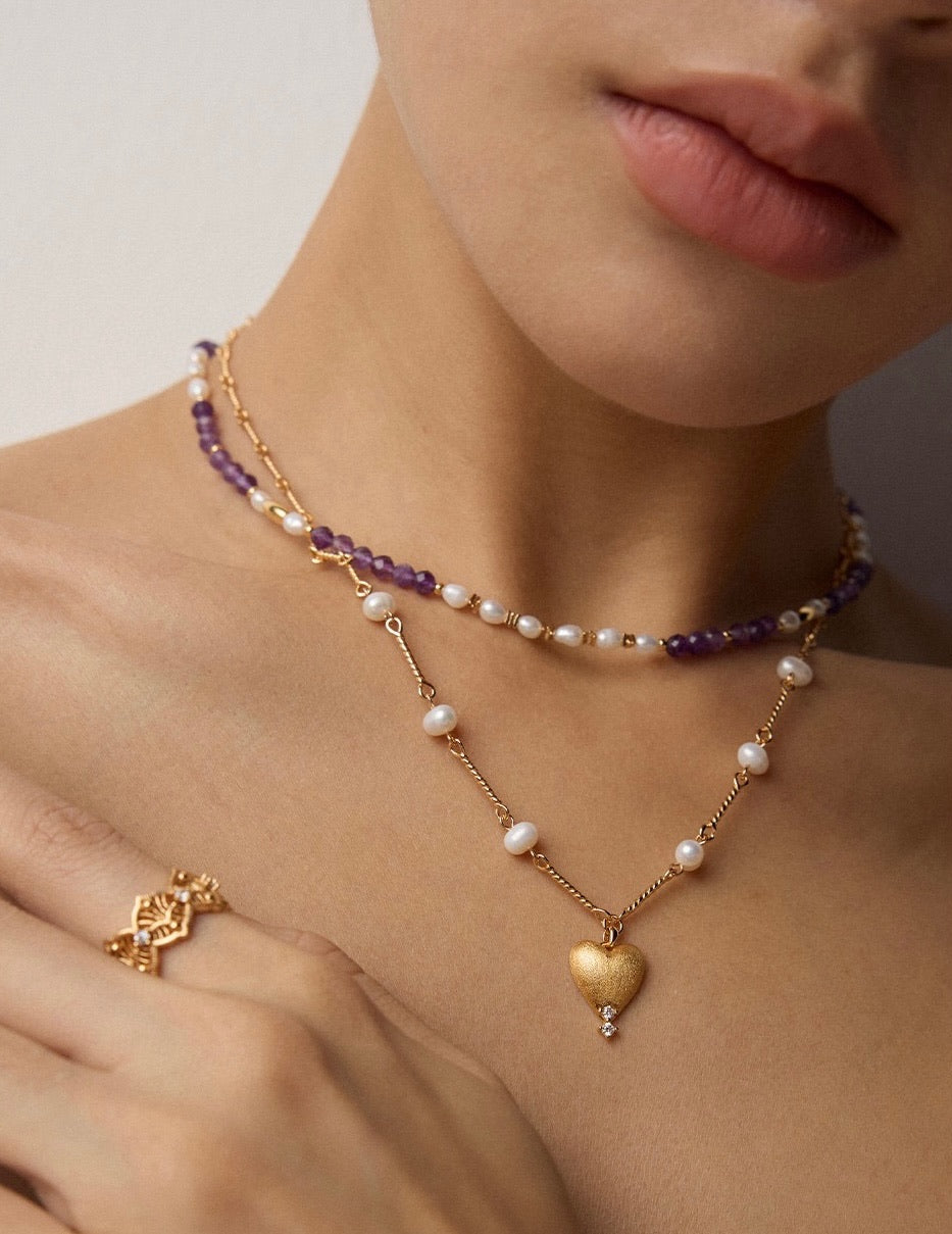 Frosted Heart Necklace