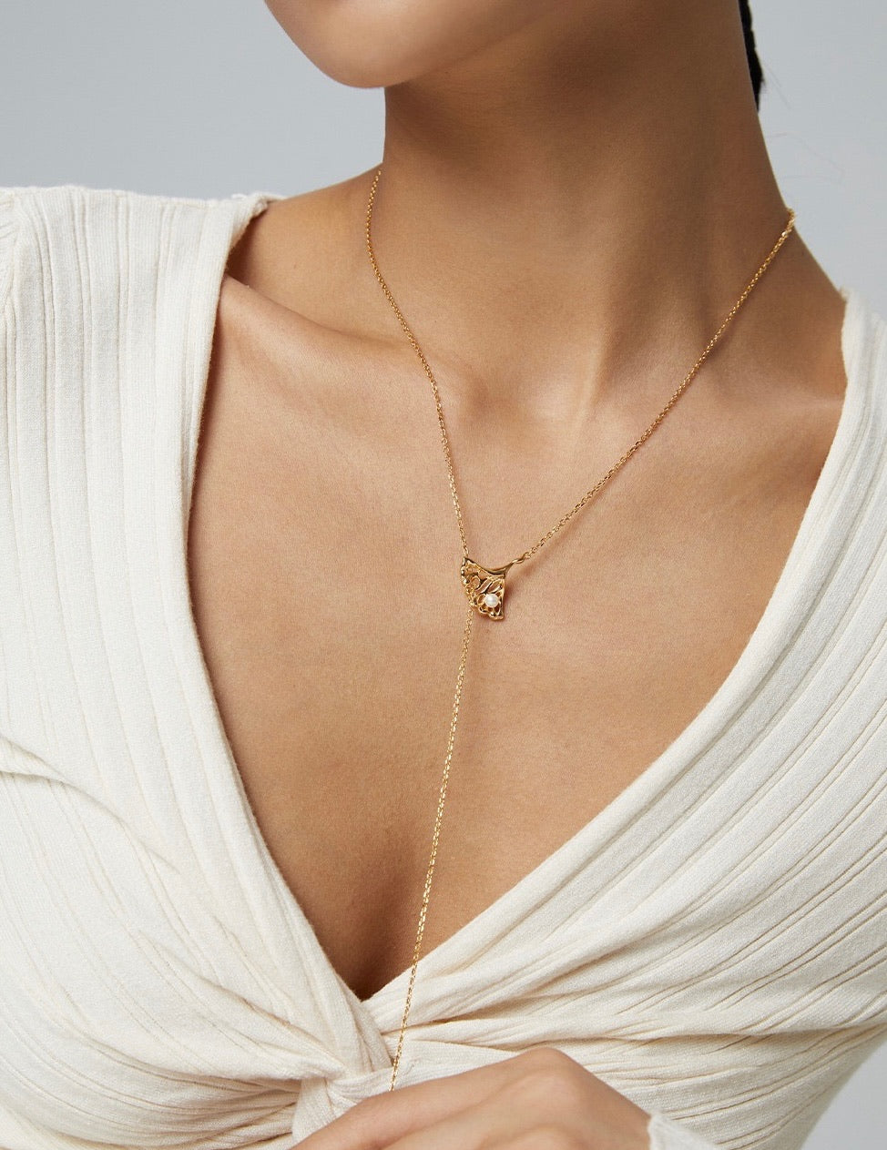 Ginkgo Drop Necklace
