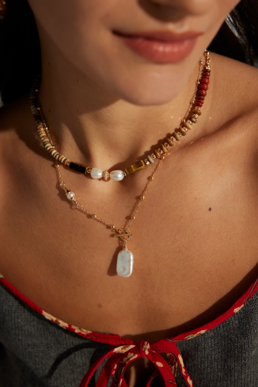 Gilded Pearl Baroque Necklace