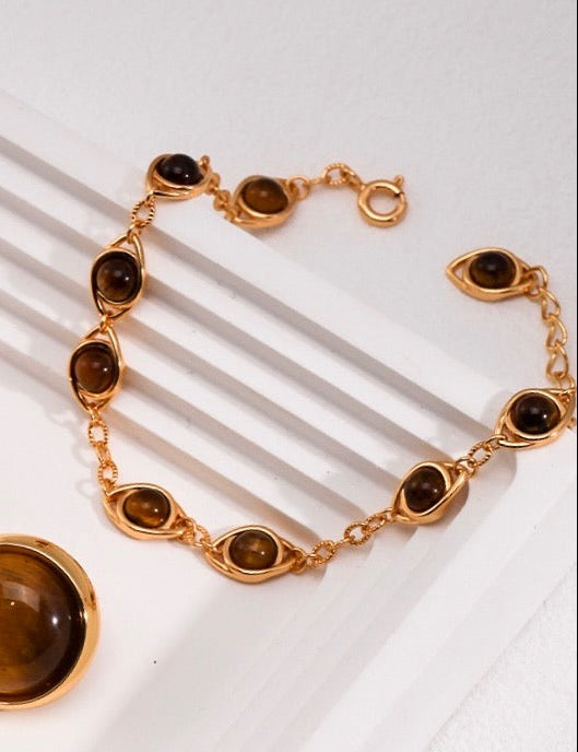 Udjat Bracelet  Midnight Lapis| Tiger gaze