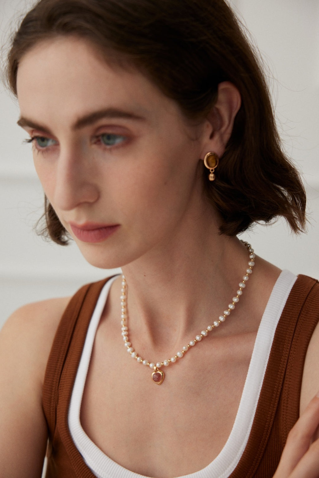 Amber Bell Tiger's Eye Earrings
