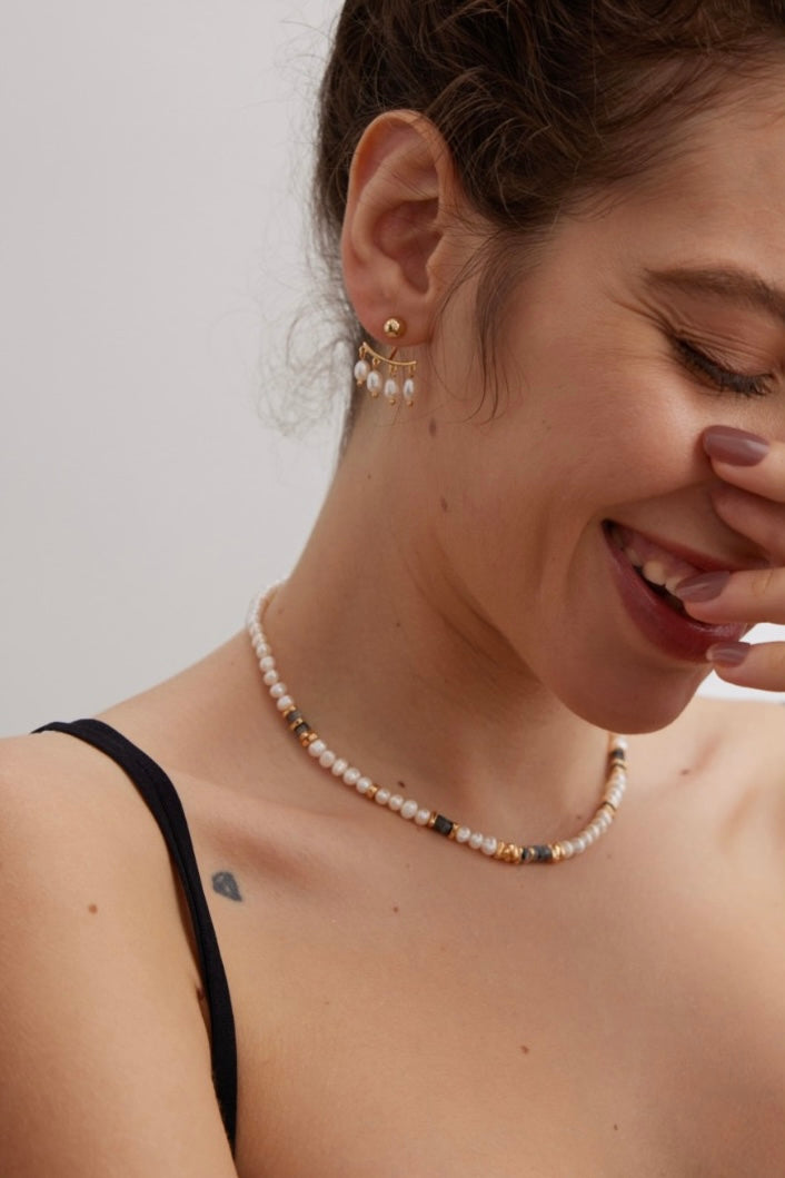 Pearl Arc Earrings