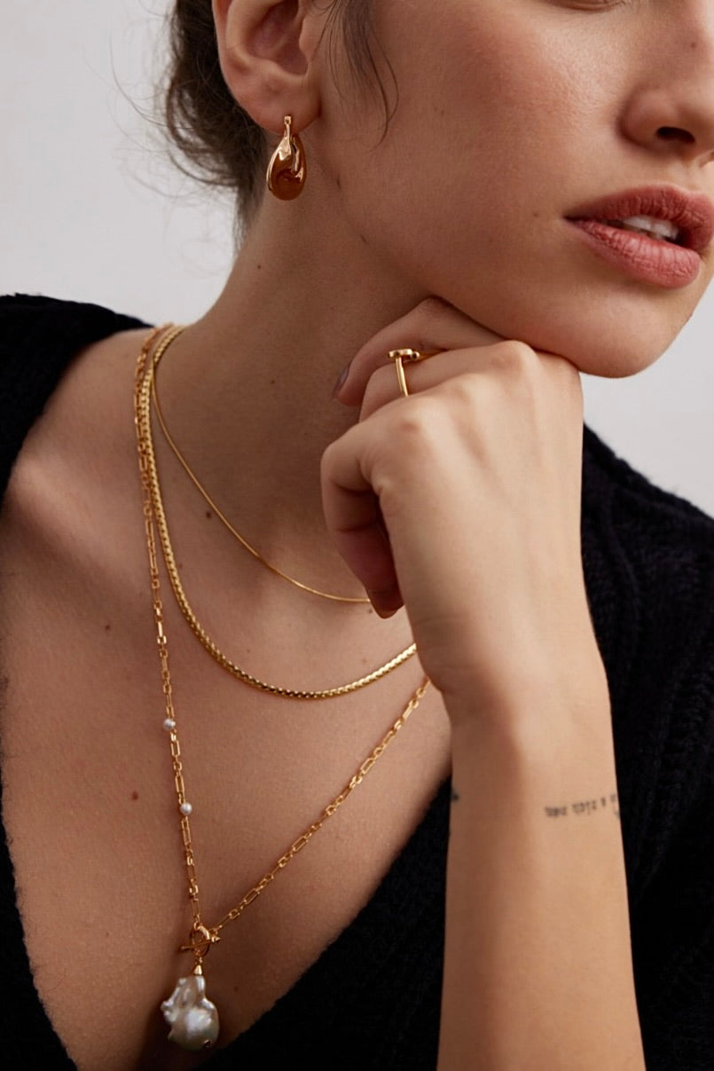Fluid Twist Hoop Earrings