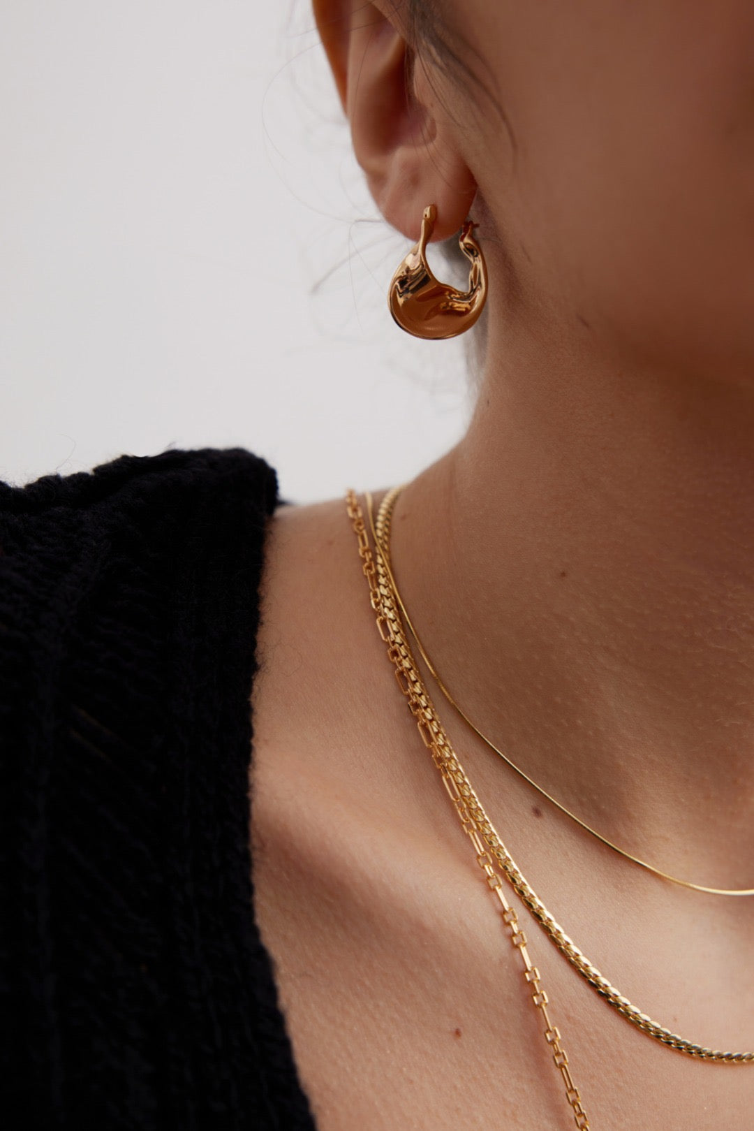 Fluid Twist Hoop Earrings