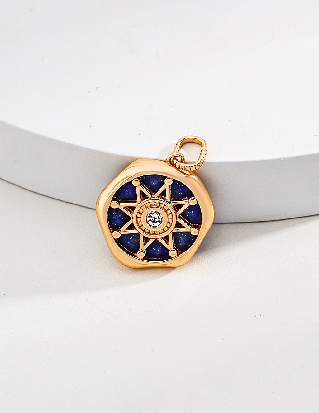 Lapis Compass Pendant Necklace