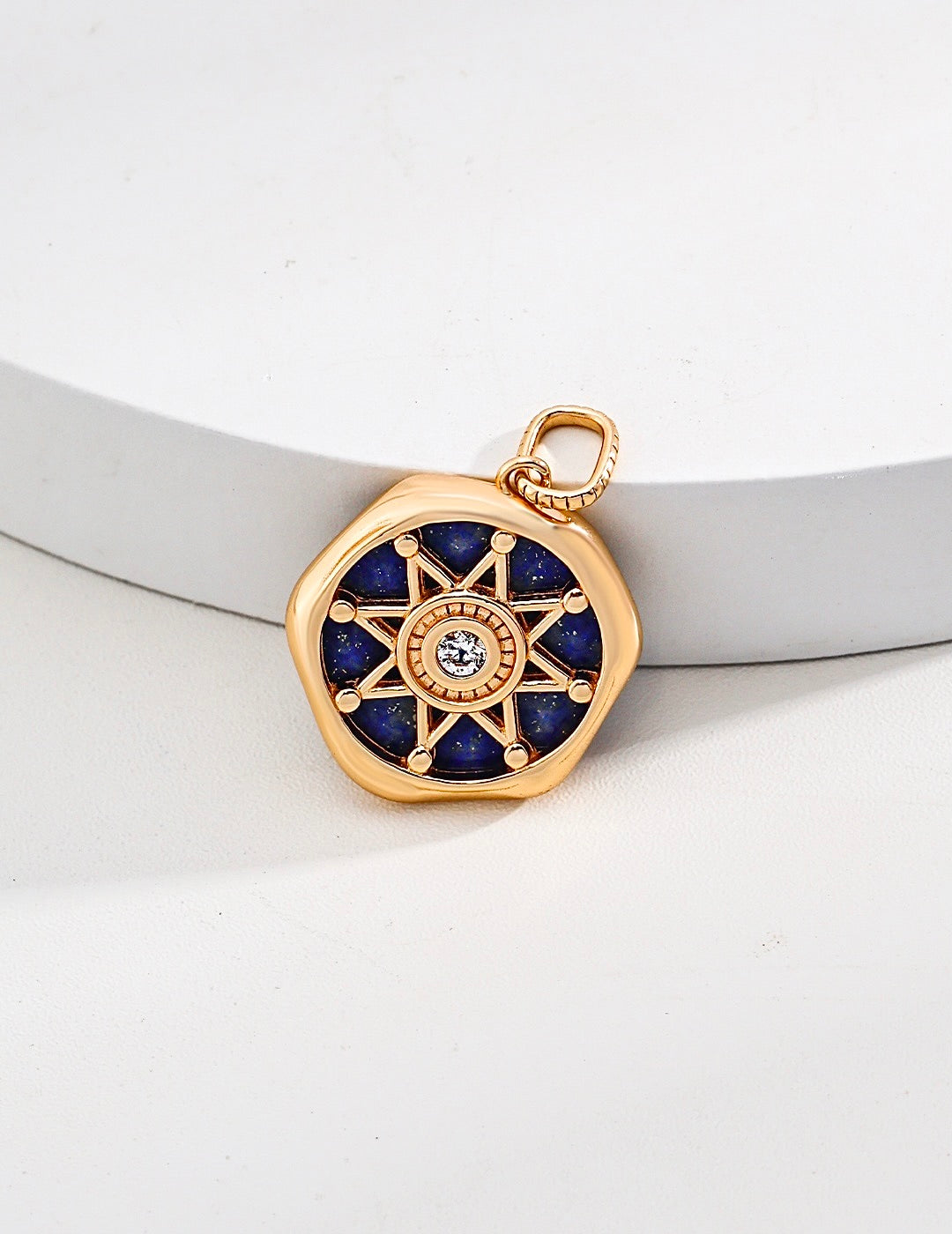 Lapis Compass Pendant Necklace