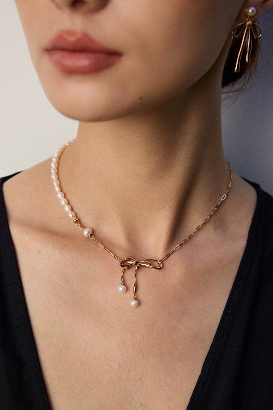 Pearl Tie Necklace