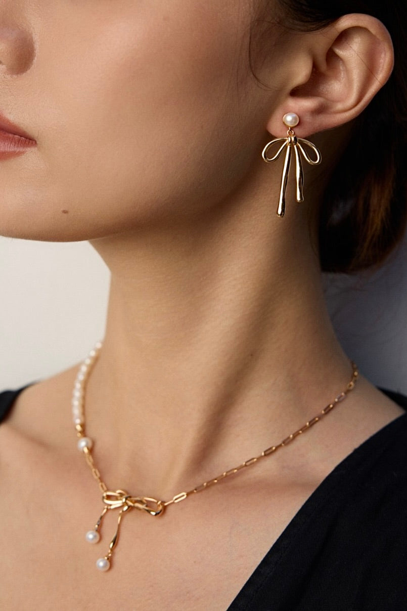 Pearl Tie Earrings