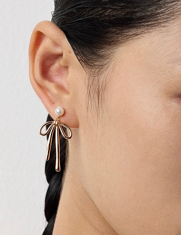 Pearl Tie Earrings