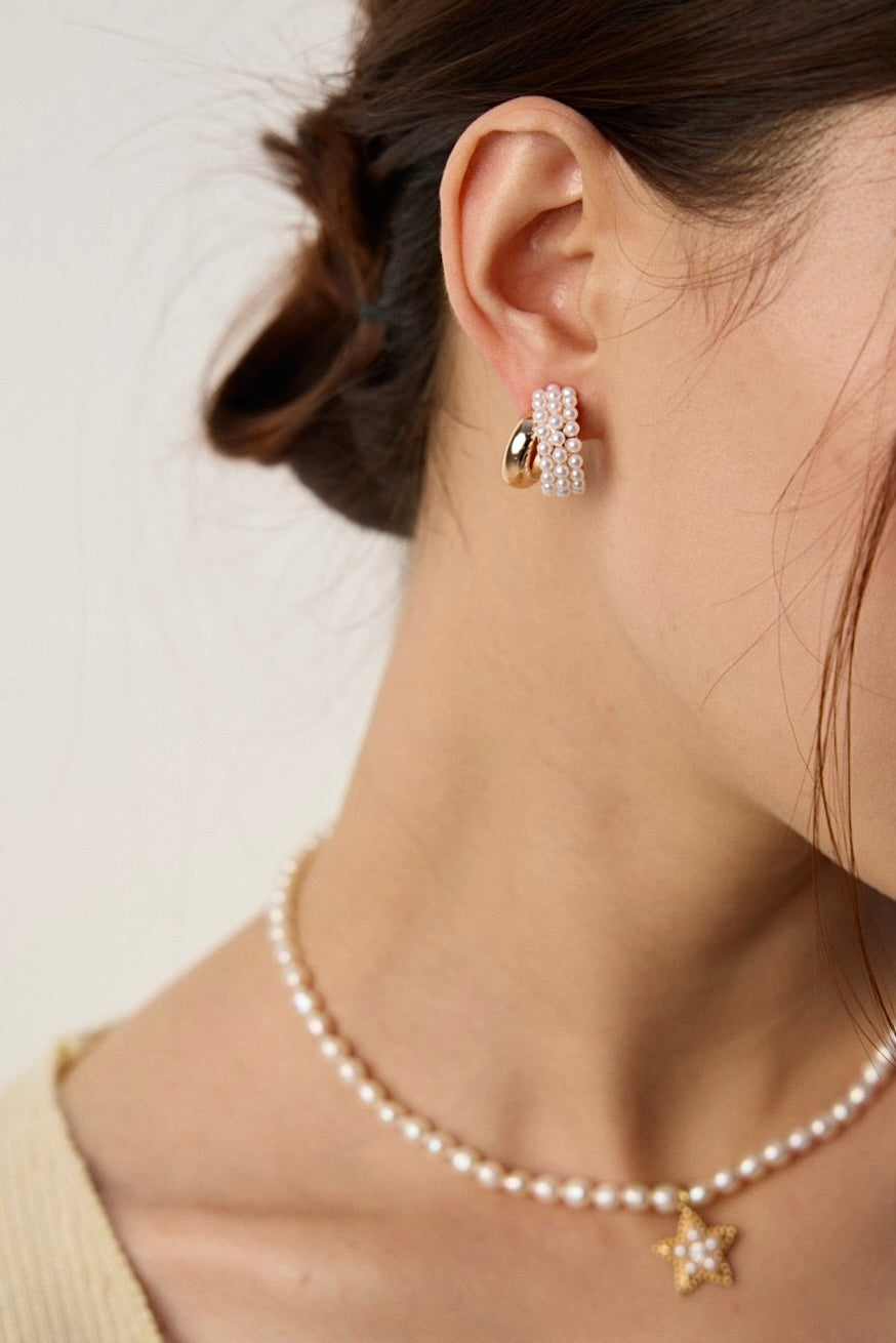 Pearl Pavé Hoops