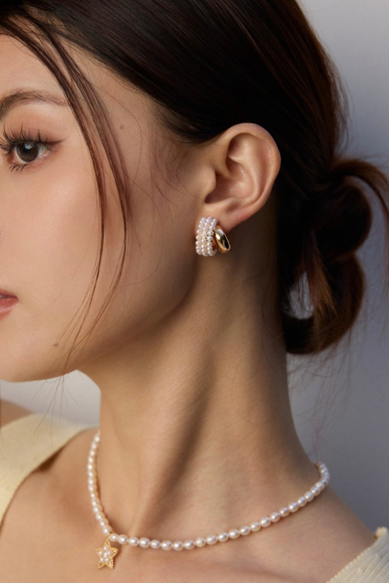Pearl Pavé Hoops