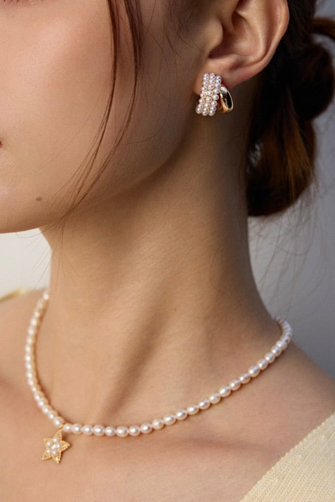 Pearl Pavé Hoops
