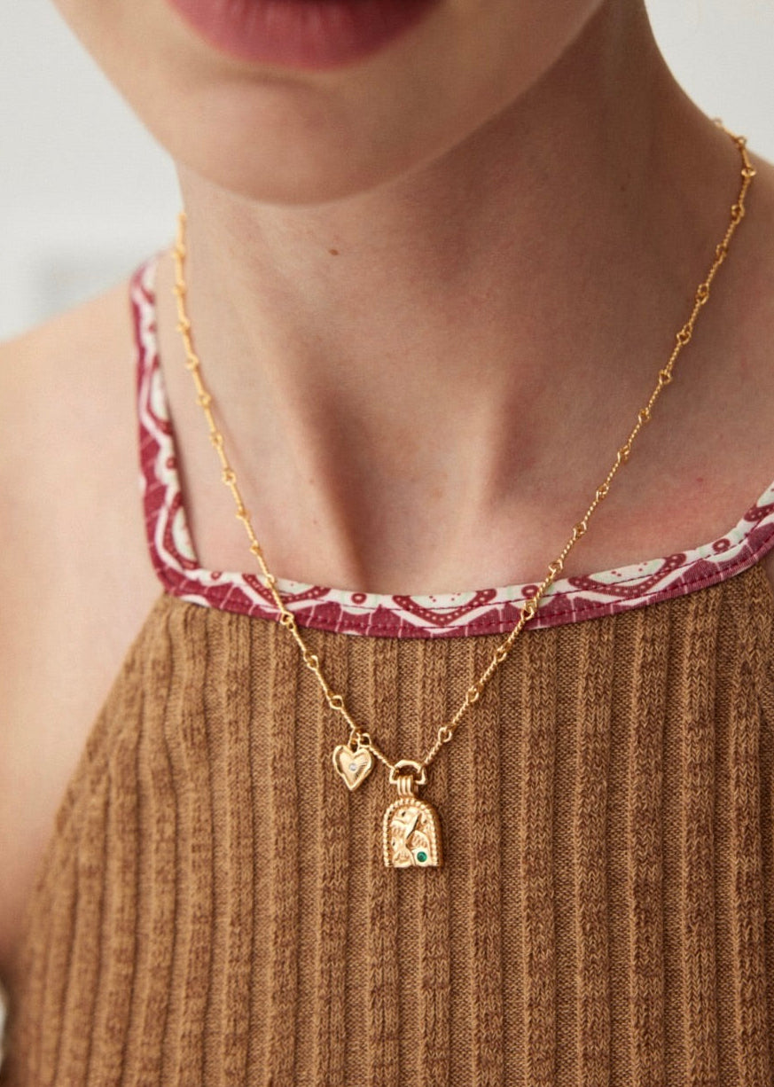Swallow & Heart Necklace