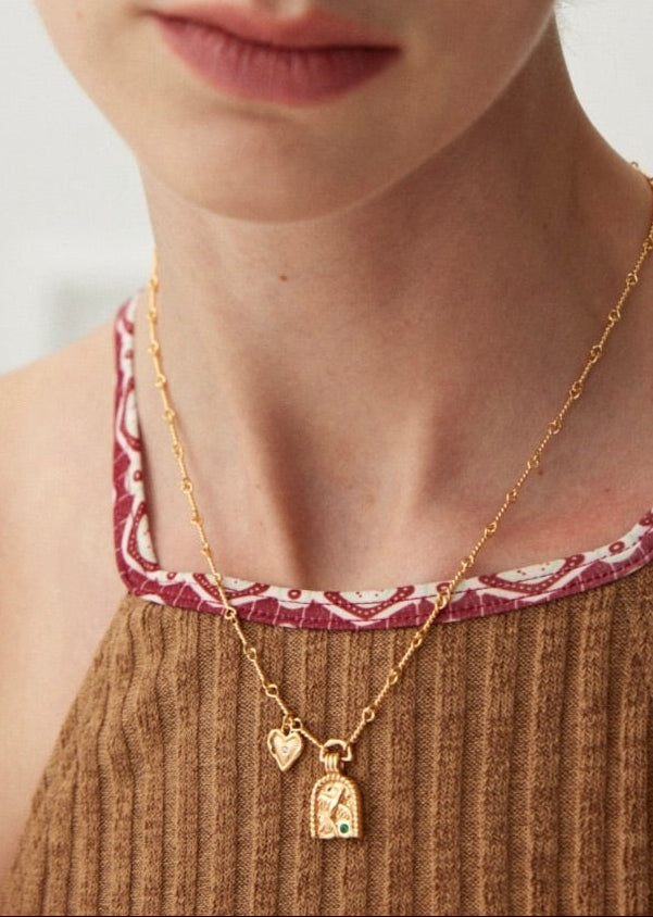 Swallow & Heart Necklace