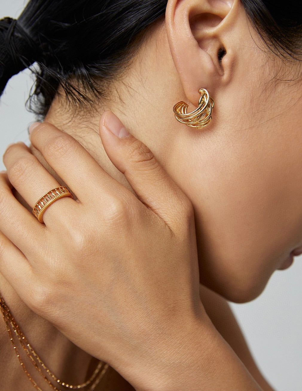 Woven Nest Hoops Earring