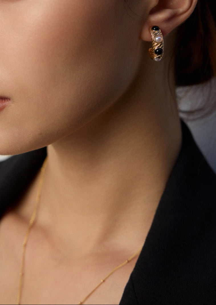 Etch & Pearl Hoops