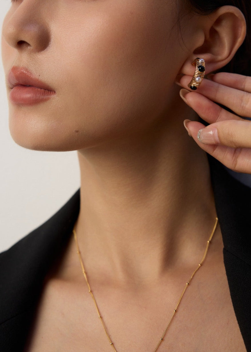 Etch & Pearl Hoops