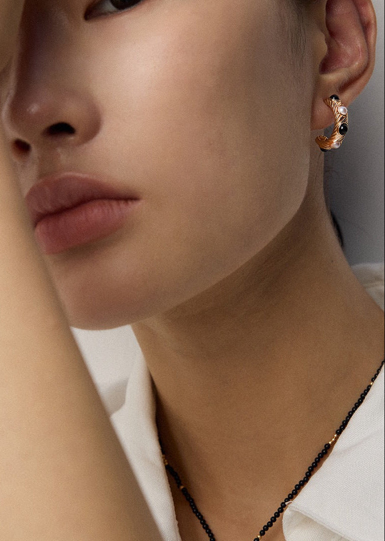 Etch & Pearl Hoops