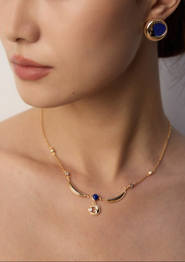 Celeste Moon Pendant Necklace
