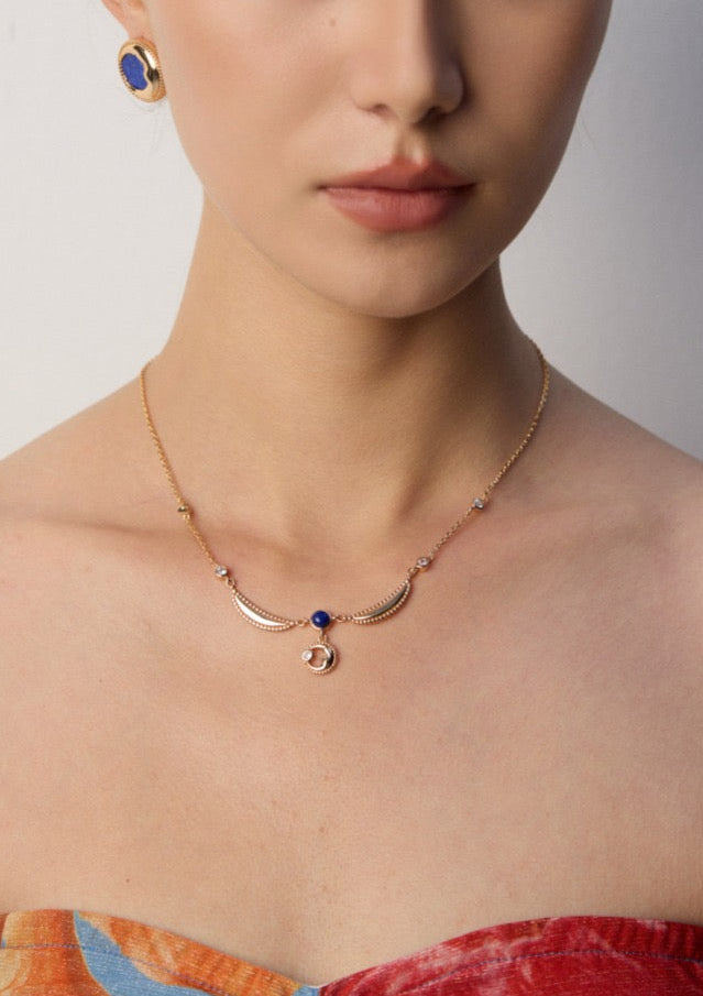 Celeste Moon Pendant Necklace