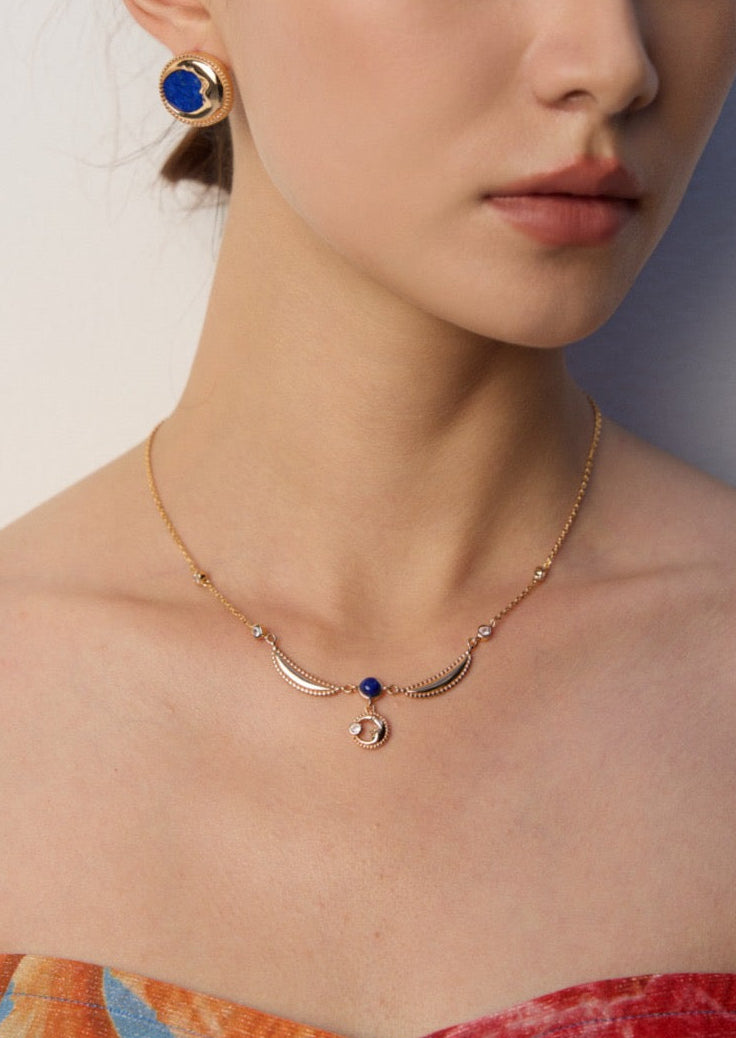 Celeste Moon Pendant Necklace