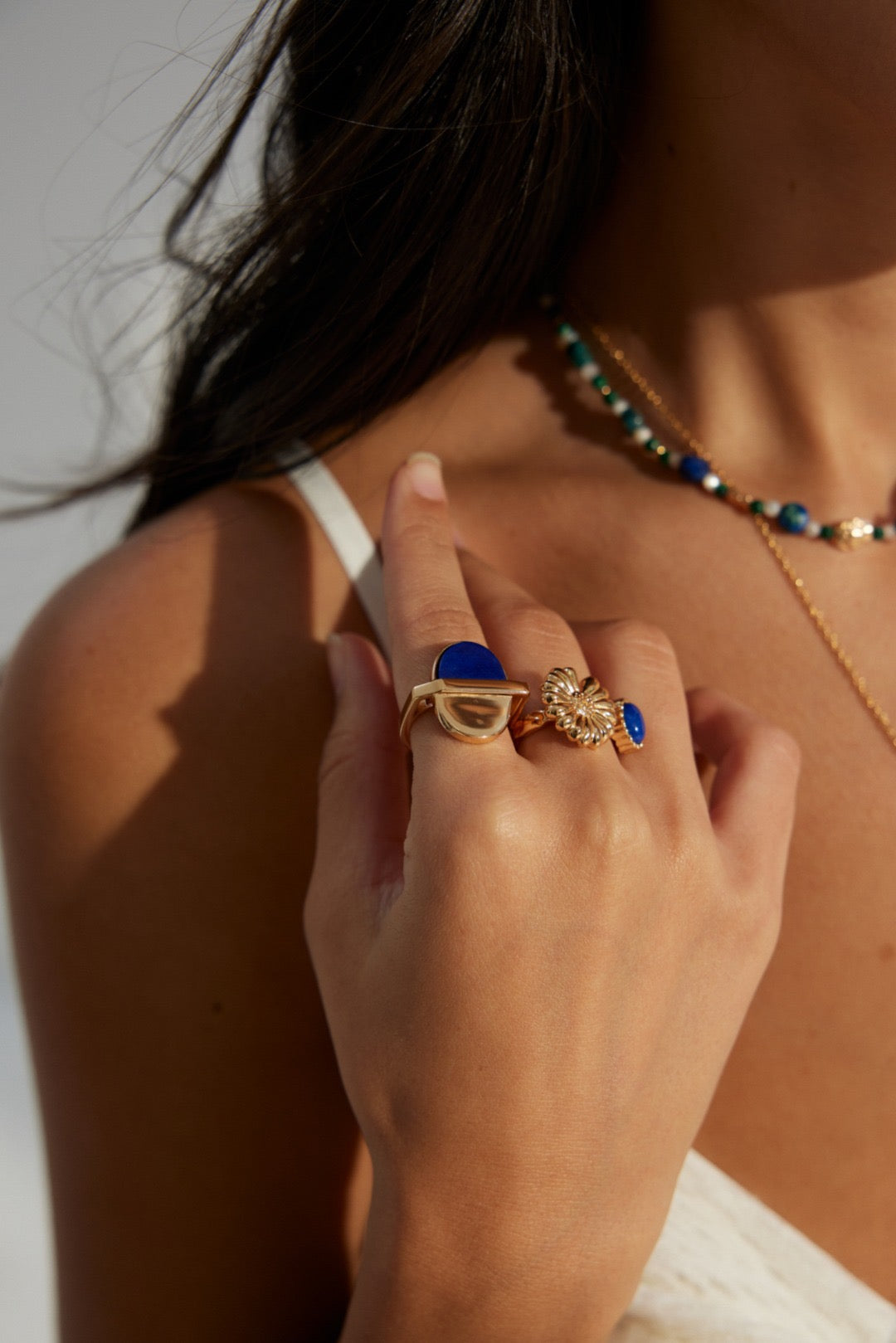 Indigo Daisy Ring