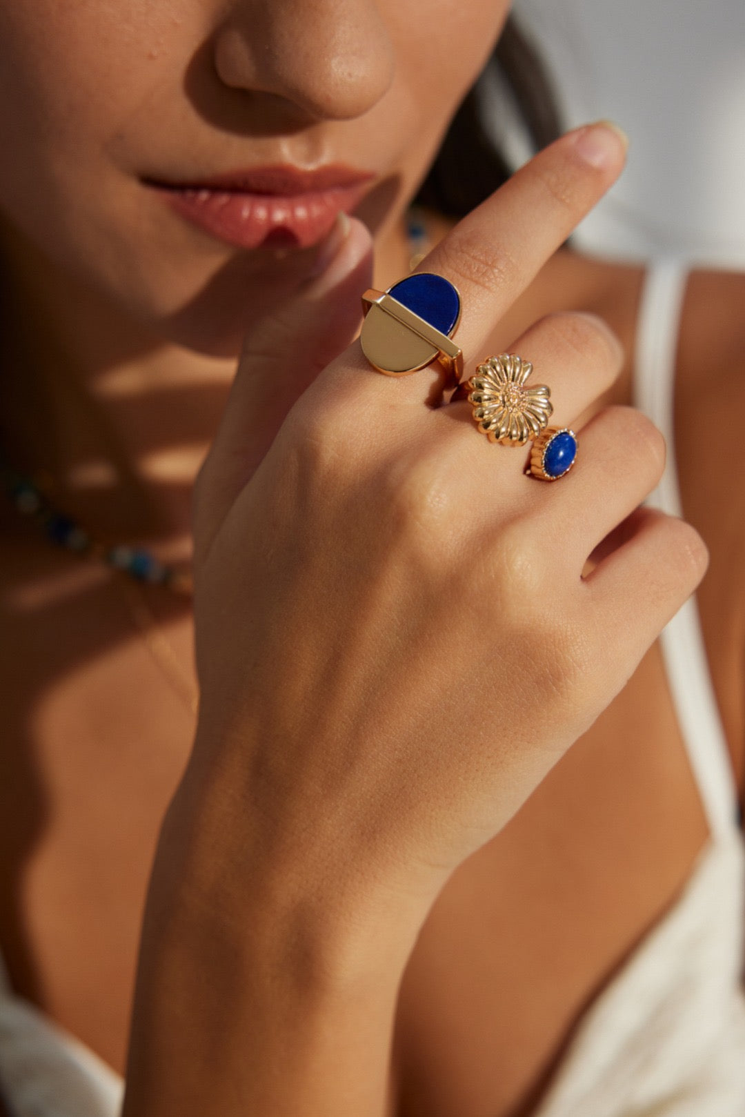 Indigo Daisy Ring