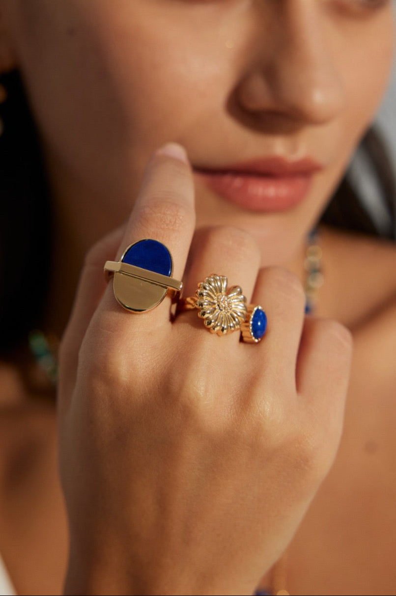 Indigo Daisy Ring