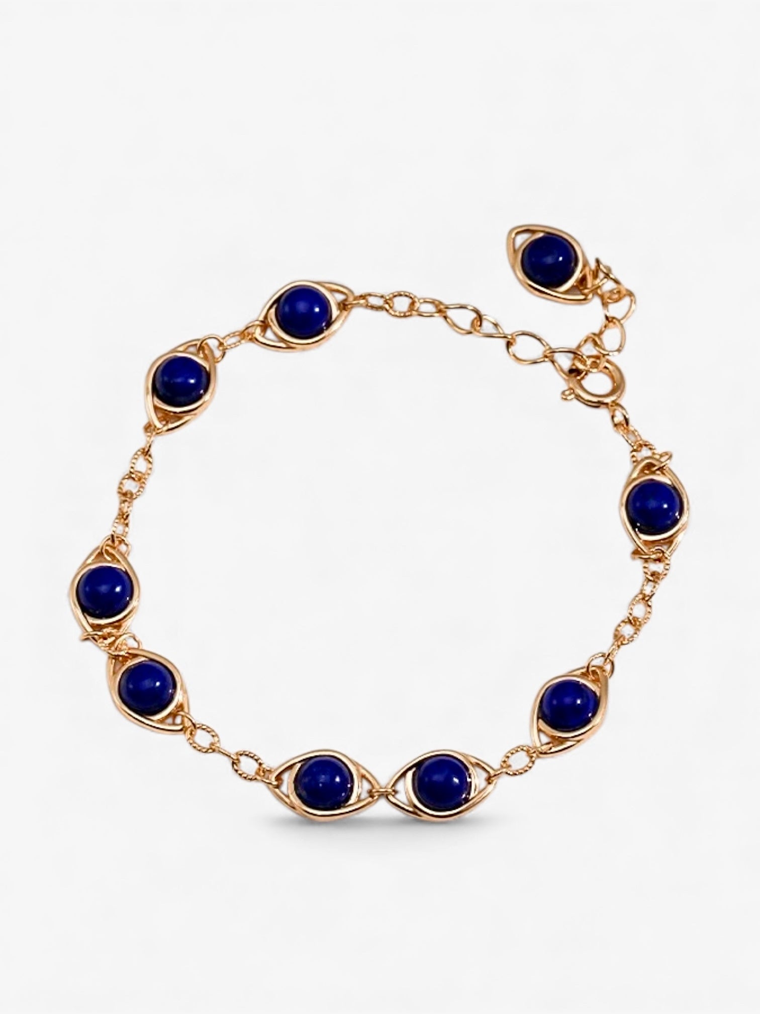 Udjat Bracelet  Midnight Lapis| Tiger gaze