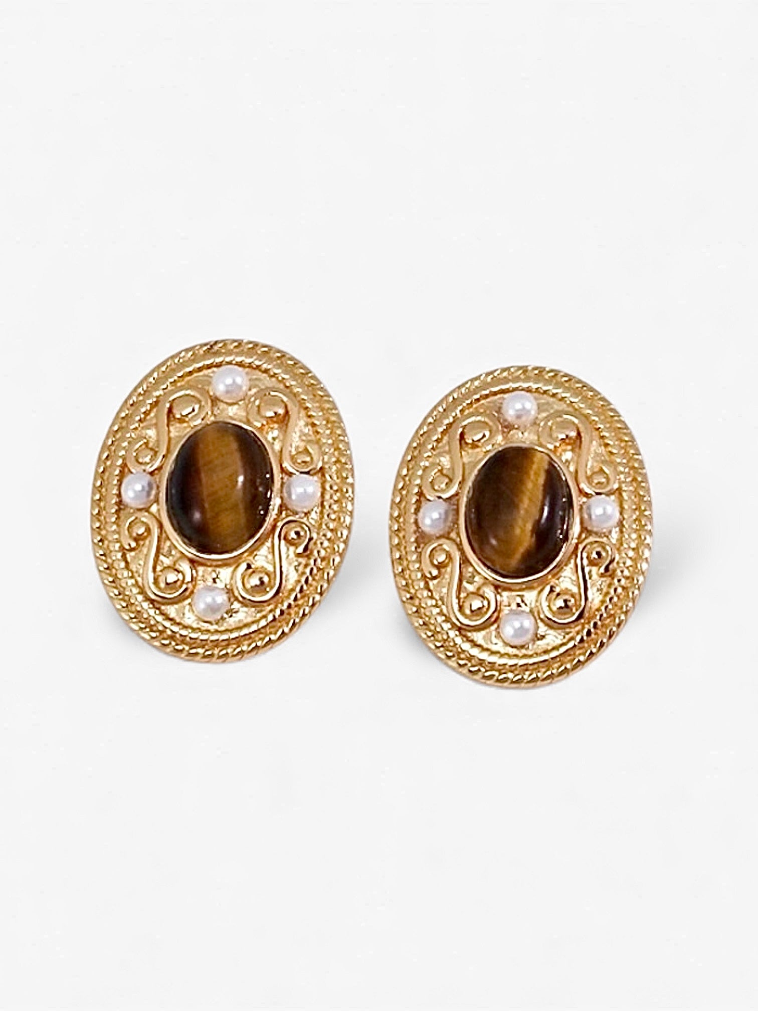 Inanna Flame Tiger's Eye Earrings