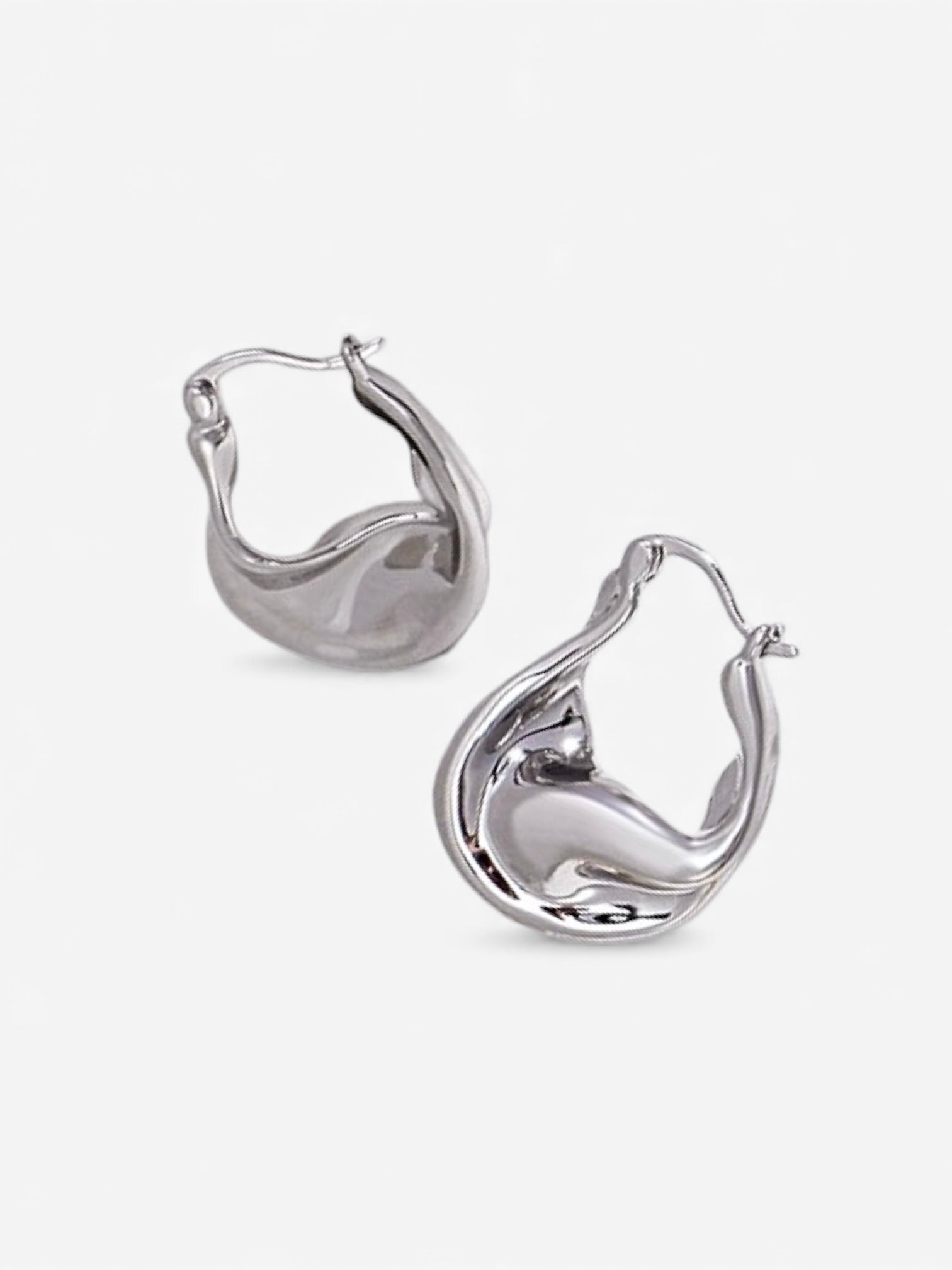 Fluid Twist Hoop Earrings