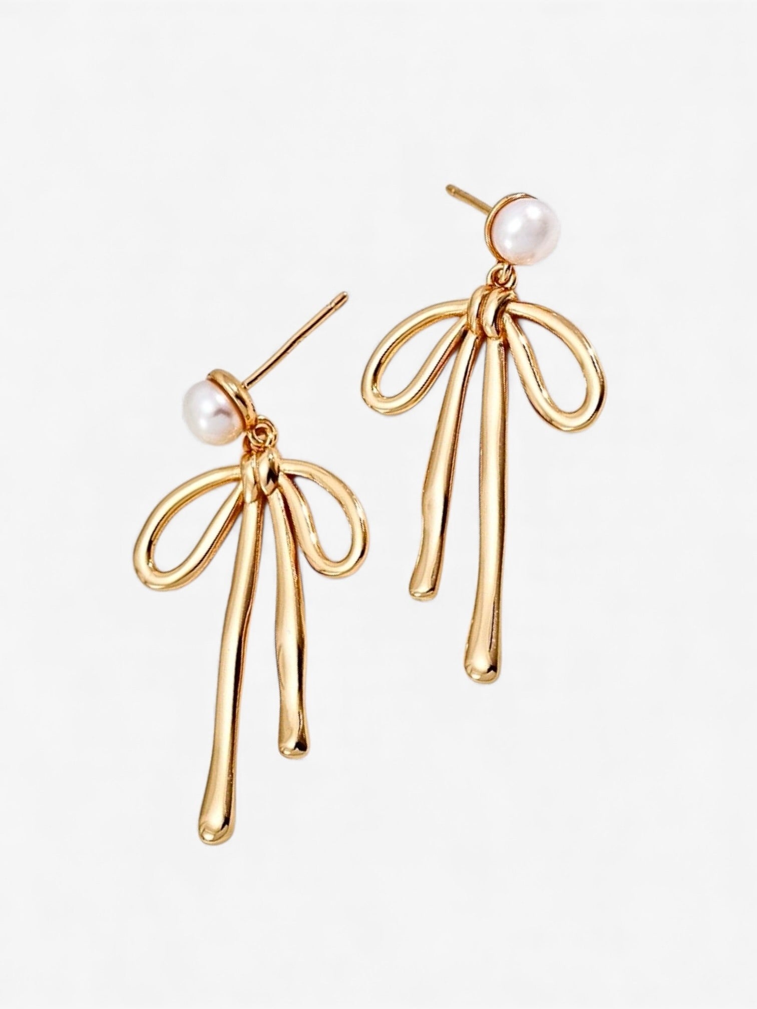 Pearl Tie Earrings
