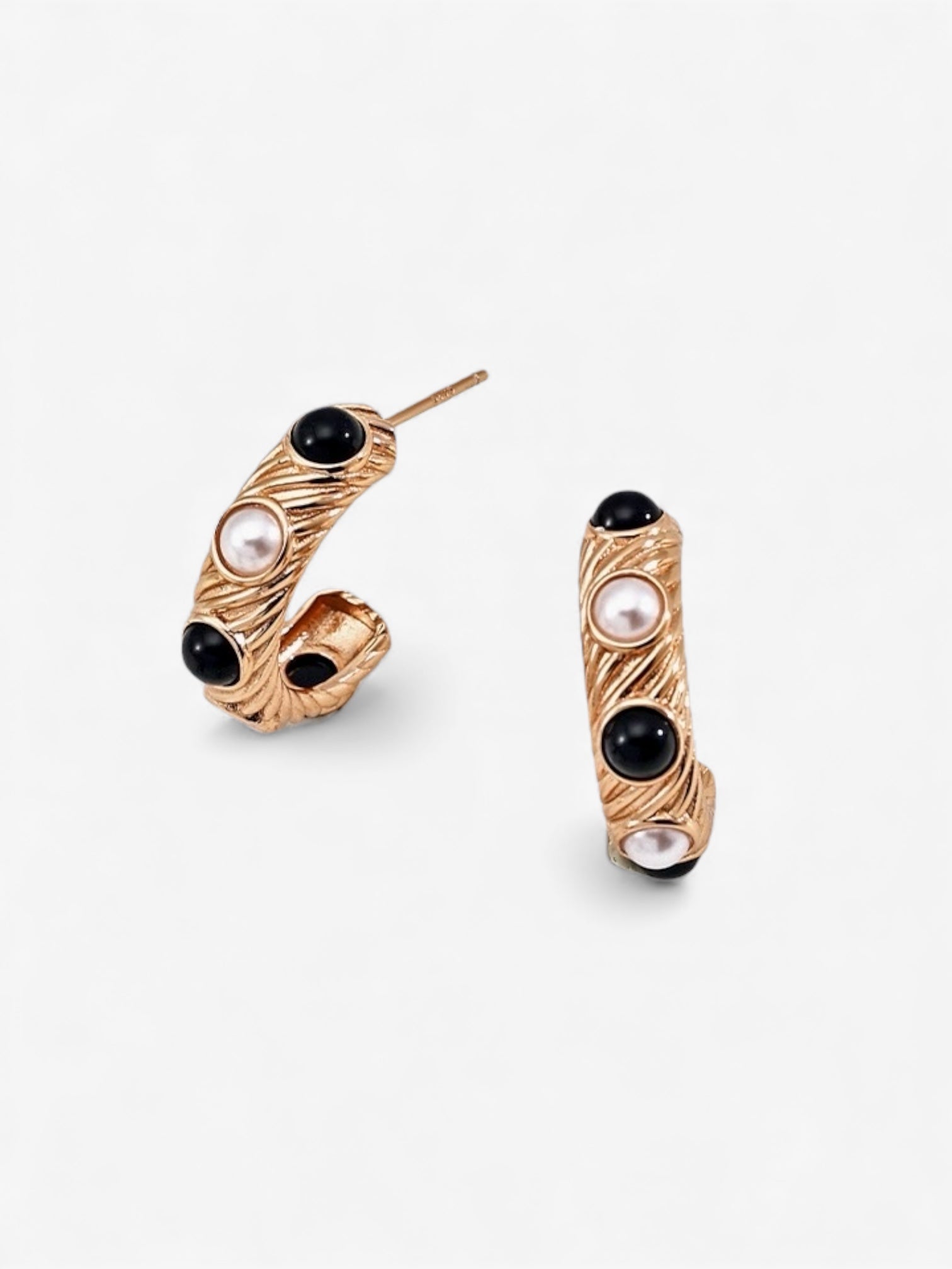 Etch & Pearl Hoops