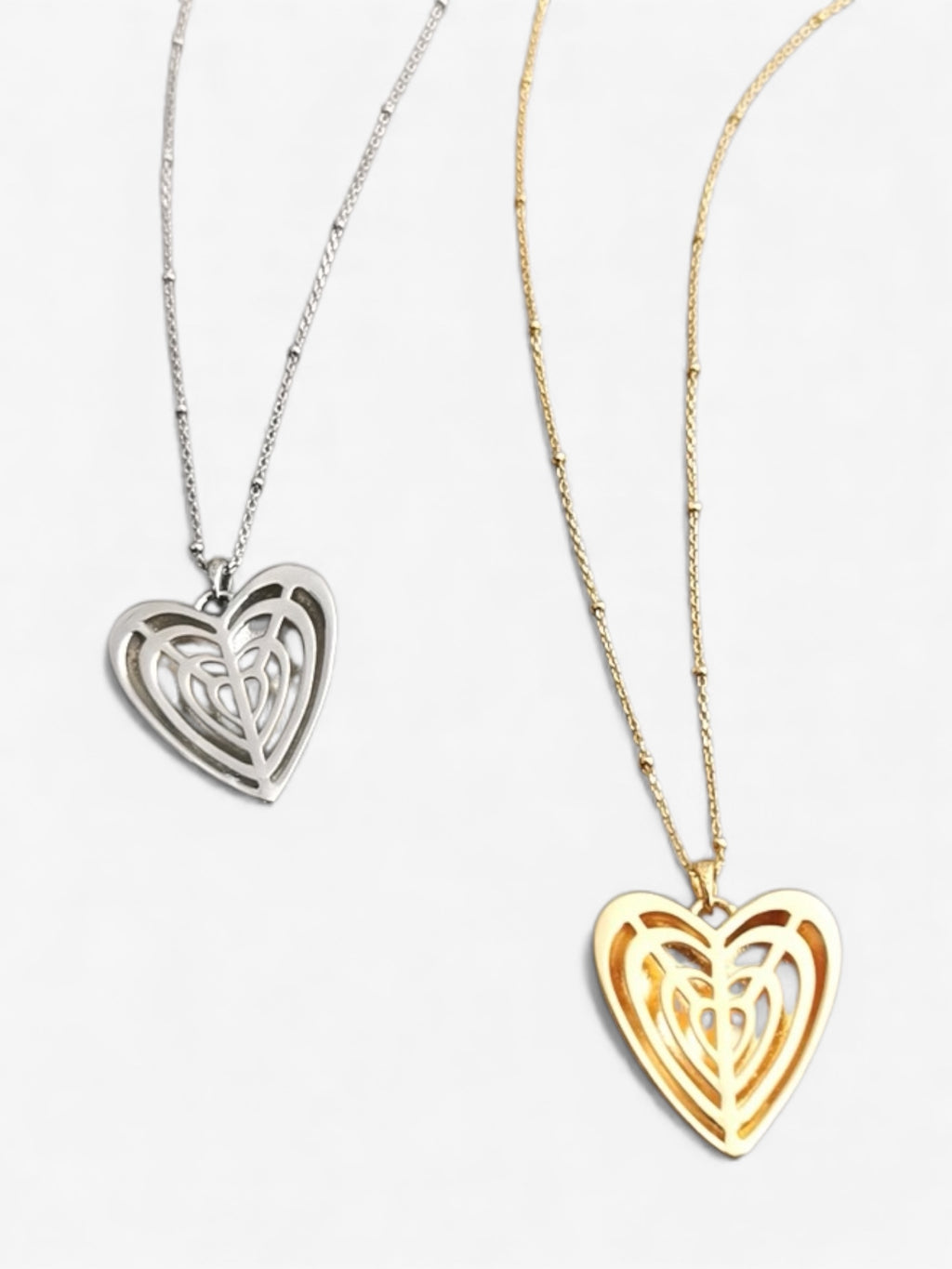 Dual Heartbeat Pendant Necklace