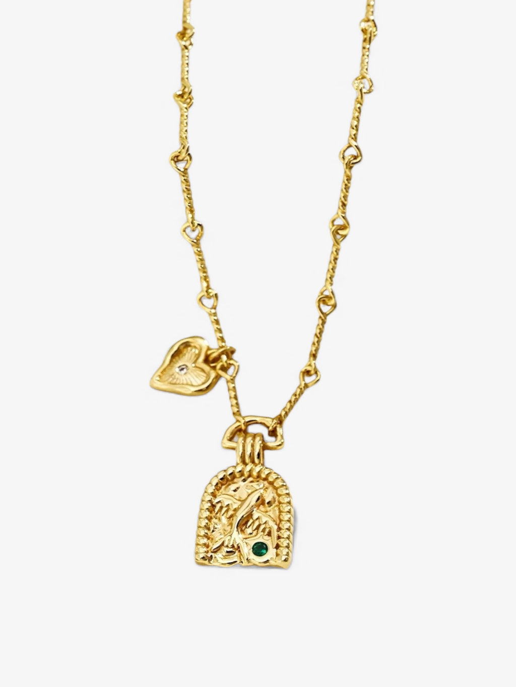 Swallow & Heart Necklace