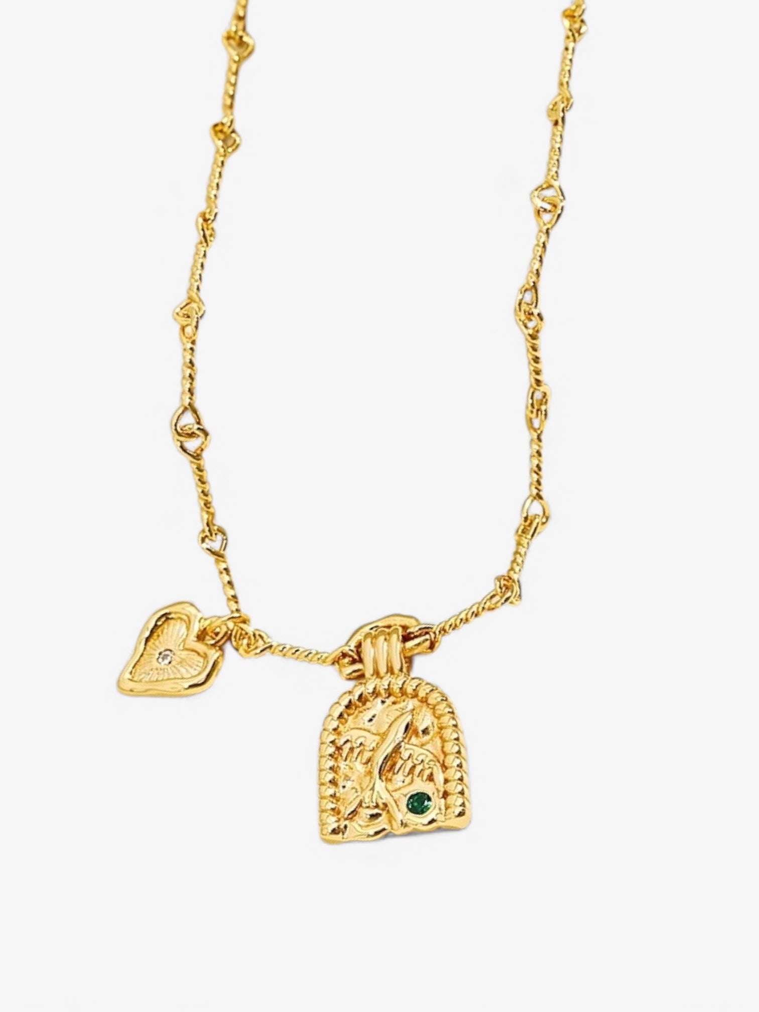 Swallow & Heart Necklace